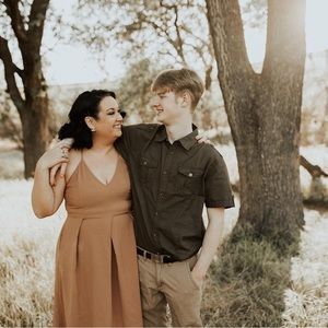 TAUPE ALINE DRESS WITH POCKETS CRISSCROSS STRAPS SIZE XL